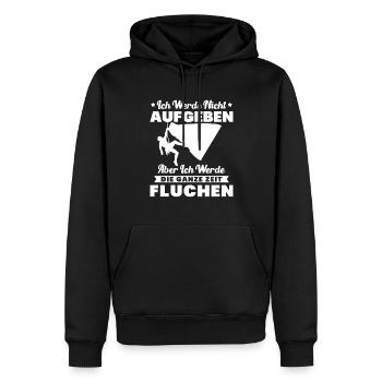 Klettern Ich werde nicht aufgeben fluchen Bouldern - Männer Premium Bio Hoodie - Schwarz - Vorne - Nico (187cm)