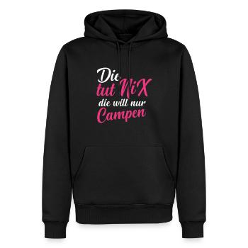 Die Will Nur Campen - Camper & Camping Wohnmobil - Männer Premium Bio Hoodie - Schwarz - Vorne - Nico (187cm)