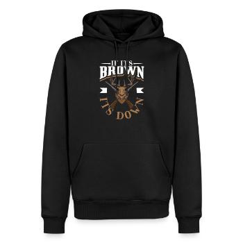 Chasse au cerf Chasseurs de cerfs Saison de chasse au chevreuil Chasse au chevreuil - Sweat à capuche Premium bio Homme - noir - Devant - Nico (187cm)