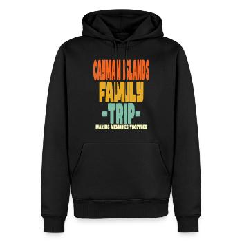 Vacances en famille aux îles Caïmans - Sweat à capuche Premium bio Homme - noir - Devant - Nico (187cm)