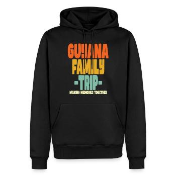Vacances en famille en Guyane - Sweat à capuche Premium bio Homme - noir - Devant - Nico (187cm)