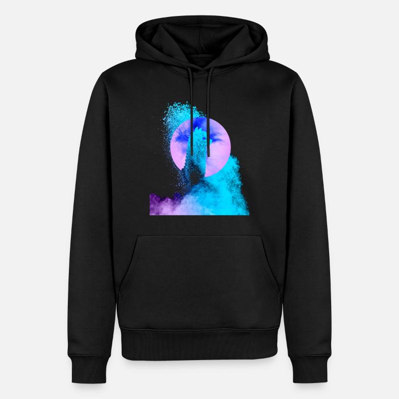 Abstract Alpaca - Männer Premium Bio Hoodie - Schwarz