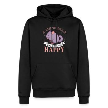 Chinchilla Liebhaber Geschenk Geschenkidee - Männer Premium Bio Hoodie - Schwarz - Vorne - Nico (187cm)