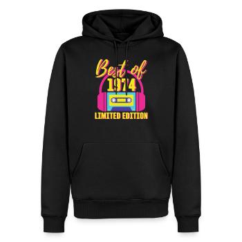 49. Geburtstag Best of 1974 Kassette Retro 80er Jahre - Männer Premium Bio Hoodie - Schwarz - Vorne - Nico (187cm)