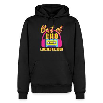43. Geburtstag Best of 1980 Kassette Retro 80er Jahre - Männer Premium Bio Hoodie - Schwarz - Vorne - Nico (187cm)