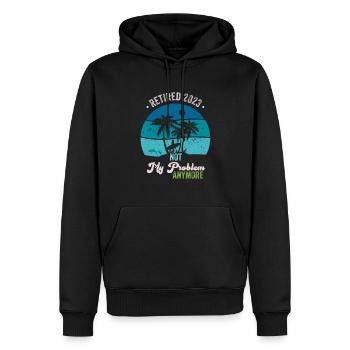 Ruhestand 2023 nicht mehr mein Problem - Vintage - Männer Premium Bio Hoodie - Schwarz - Vorne - Nico (187cm)