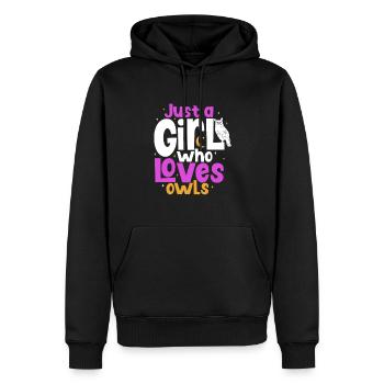 Owl Cute Owl Owl Lover just a Boy who loves owls - Männer Premium Bio Hoodie - Schwarz - Vorne - Nico (187cm)