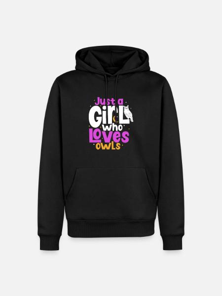 Owl Cute Owl Owl Lover just a Boy who loves owls - Men’s Premium Organic Hoodie - black