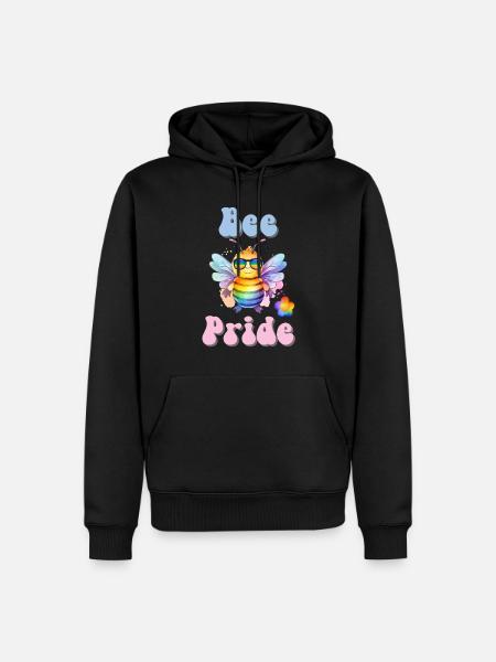 Lustige pride Biene Regenbogenfarben Sonnenbrille - Ekologisk premiumluvtröja herr - svart