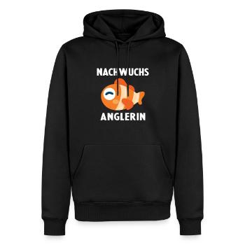 Nachwuchs Angler Angeln Baby Geburt Fische Fisch - Männer Premium Bio Hoodie - Schwarz - Vorne - Nico (187cm)