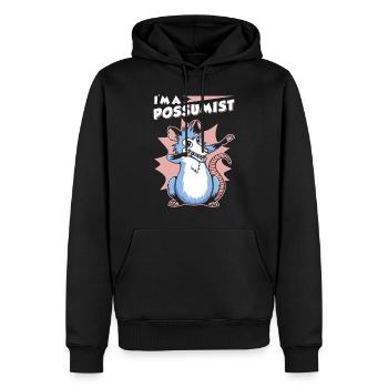 Opossum Spruch - Männer Premium Bio Hoodie - Schwarz - Vorne - Nico (187cm)