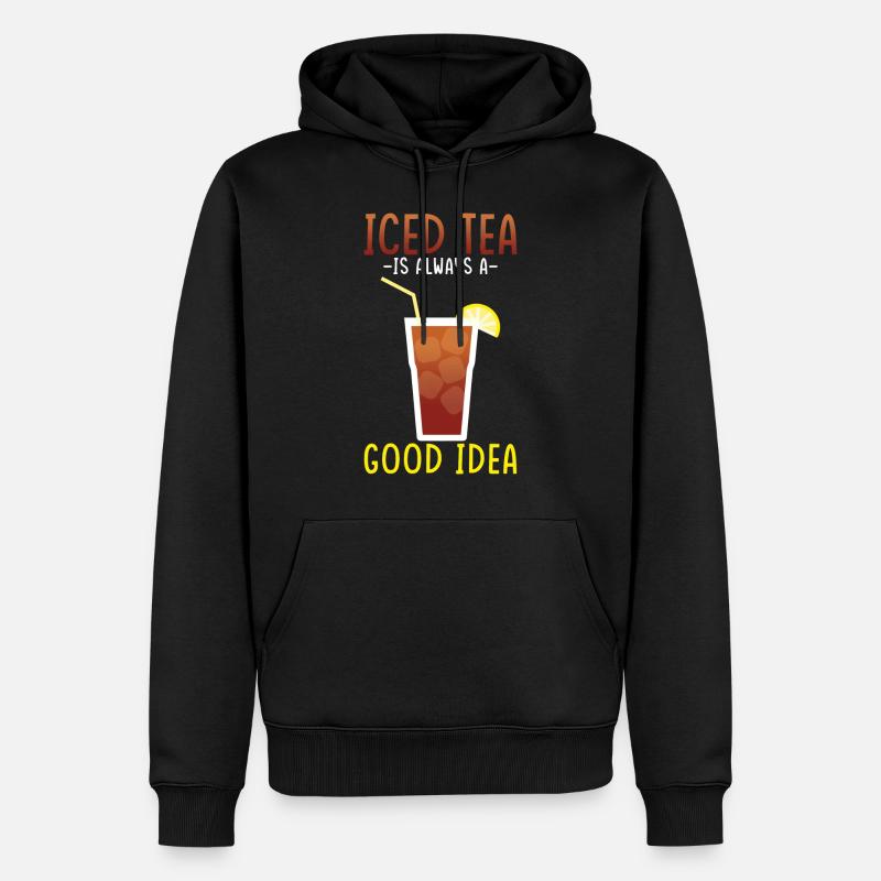 Eistee-getränkedesign Ruhe Bewahren Und Eistee - Männer Premium Bio Hoodie - Schwarz