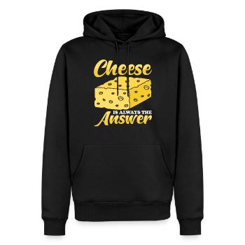 Cadeau au fromage - Sweat à capuche Premium bio Homme - noir - Devant - Nico (187cm)