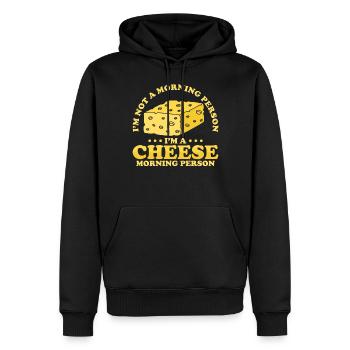 Cadeau au fromage - Sweat à capuche Premium bio Homme - noir - Devant - Nico (187cm)