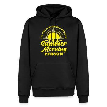 Morgenmensch Sommer - Männer Premium Bio Hoodie - Schwarz - Vorne - Nico (187cm)