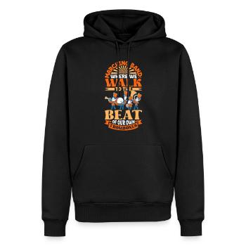 Musique de répétition de l’école clarinettiste de fanfare - Sweat à capuche Premium bio Homme - noir - Devant - Nico (187cm)