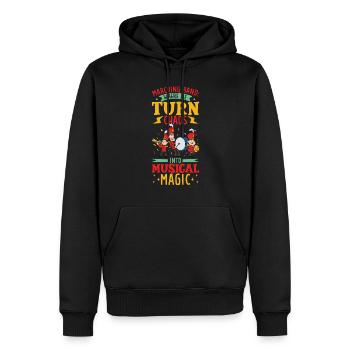 Musique de répétition de l’école clarinettiste de fanfare - Sweat à capuche Premium bio Homme - noir - Devant - Nico (187cm)