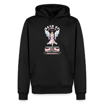 Sensibilisation au cancer du sein Soutien aux survivantes Rose - Sweat à capuche Premium bio Homme - noir - Devant - Nico (187cm)