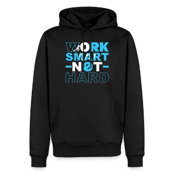 Travaillez intelligemment, pas dur - Sweat à capuche Premium bio Homme - noir - Devant - Nico (187cm)