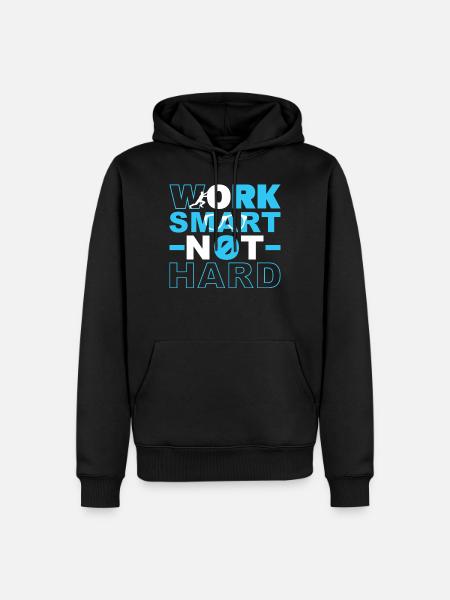Work smart, not hard - Men’s Premium Organic Hoodie - black