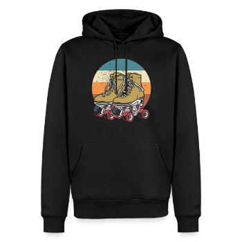 Rollschuhe Retro 70er 80er Rollerskating - Männer Premium Bio Hoodie - Schwarz - Vorne - Nico (187cm)
