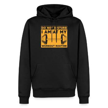Workout-routine Gewichtheber-trainingsdesign - Männer Premium Bio Hoodie - Schwarz - Vorne - Nico (187cm)