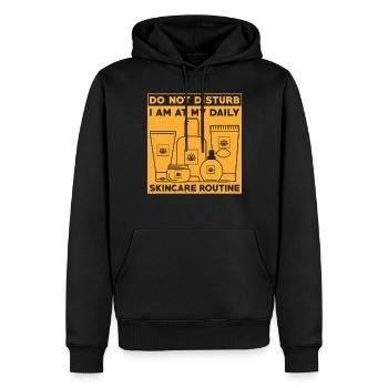 Routine de soins de la peau Conception amusante Ne dérangez pas - Sweat à capuche Premium bio Homme - noir - Devant - Nico (187cm)