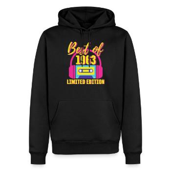 60. Geburtstag Best of 1963 Kassette Retro 80er Jahre - Männer Premium Bio Hoodie - Schwarz - Vorne - Nico (187cm)