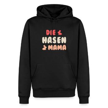 Die Hasen Mama Hase Kaninchen Mutter Haustier - Männer Premium Bio Hoodie - Schwarz - Vorne - Nico (187cm)