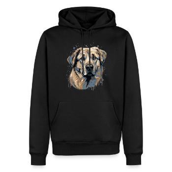 Kangal Dog Dog Breed Face - Men’s Premium Organic Hoodie - black - Front - Nico (187cm)