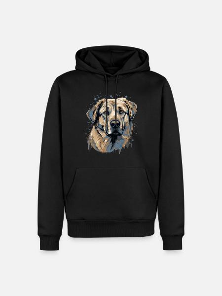 Kangal Dog Dog Breed Face - Men’s Premium Organic Hoodie - black