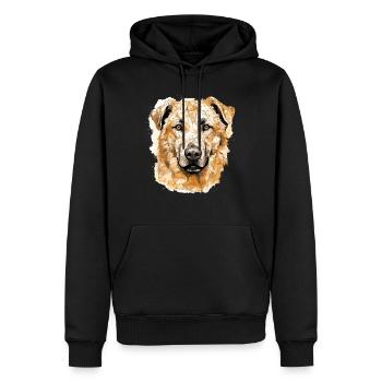 Kangal Dog Race Dog Visage Chien Polygone - Sweat à capuche Premium bio Homme - noir - Devant - Nico (187cm)