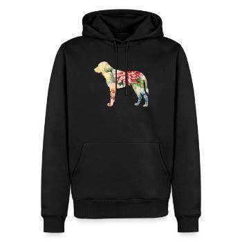 Kangal Berger Allemand Race Floral - Sweat à capuche Premium bio Homme - noir - Devant - Nico (187cm)