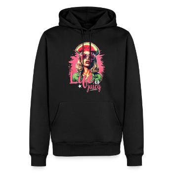 Wassermelone Sommer - Männer Premium Bio Hoodie - Schwarz - Vorne - Nico (187cm)