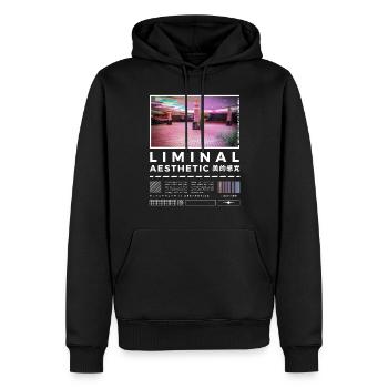 Liminal Spaces Retro 80s & 90s Backrooms Vaporwave - Männer Premium Bio Hoodie - Schwarz - Vorne - Nico (187cm)