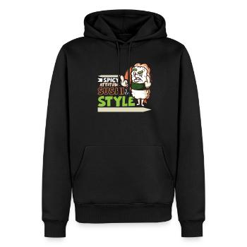 Funny Unhappy Sushi Japanese food Miso-Unhappy - Männer Premium Bio Hoodie - Schwarz - Vorne - Nico (187cm)