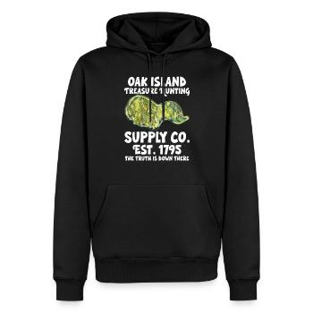 Oak Island / Treasure Hunting Oak Island Mystery - Männer Premium Bio Hoodie - Schwarz - Vorne - Nico (187cm)