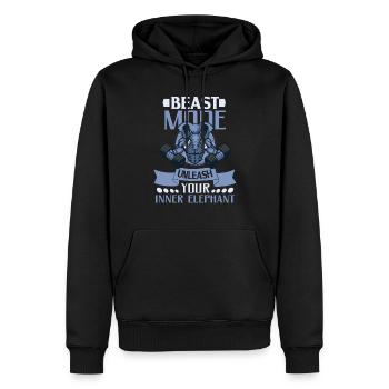 Elephant Bodybuilding Powerlifting Haltérophilie - Sweat à capuche Premium bio Homme - noir - Devant - Nico (187cm)