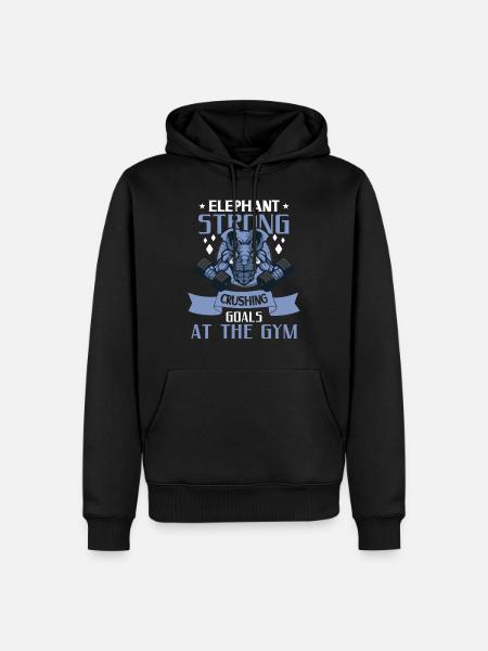 Elephant Bodybuilding Powerlifting Weightlifting - Männer Premium Bio Hoodie - Schwarz