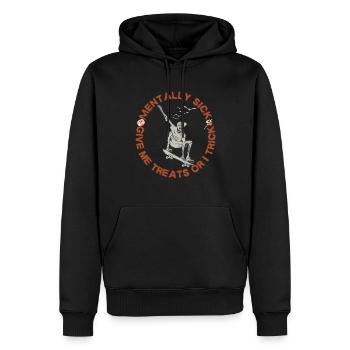 Squelette de patineur d’Halloween avec Trick Saying Skating - Sweat à capuche Premium bio Homme - noir - Devant - Nico (187cm)