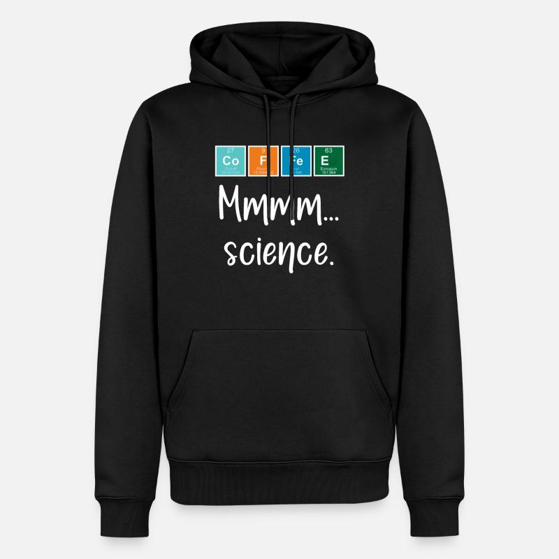 KAFFEE - Mmmm... Wissenschaft - Männer Premium Bio Hoodie - Schwarz