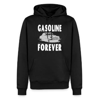 L’essence pour toujours - Sweat à capuche Premium bio Homme - noir - Devant - Nico (187cm)