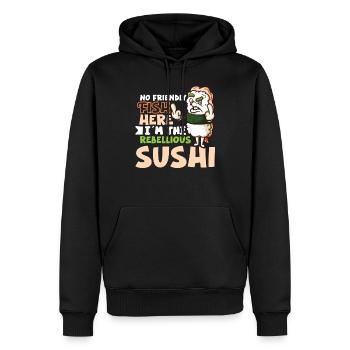 Funny Unhappy Sushi Japanese food Miso-Unhappy - Männer Premium Bio Hoodie - Schwarz - Vorne - Nico (187cm)