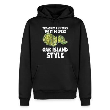 Oak Island / Treasure Hunting Oak Island Mystery - Männer Premium Bio Hoodie - Schwarz - Vorne - Nico (187cm)