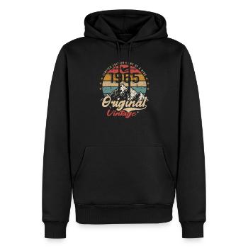 Original Vintage 1965 édition limitée 1965 - Sweat à capuche Premium bio Homme - noir - Devant - Nico (187cm)
