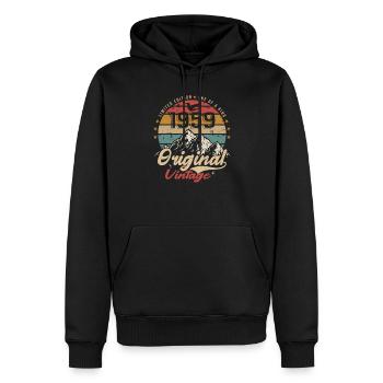 Original Vintage 1959 limitierte Auflage 1959 - Männer Premium Bio Hoodie - Schwarz - Vorne - Nico (187cm)