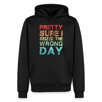 Ich bin mir ziemlich sicher, dass ich den falschen Tag erwischt habe - Männer Premium Bio Hoodie - Schwarz - Vorne - Nico (187cm)