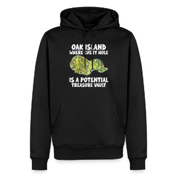Oak Island / Treasure Hunting Oak Island Mystery - Männer Premium Bio Hoodie - Schwarz - Vorne - Nico (187cm)