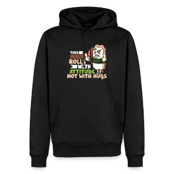 Funny Unhappy Sushi Japanese food Miso-Unhappy - Männer Premium Bio Hoodie - Schwarz - Vorne - Nico (187cm)