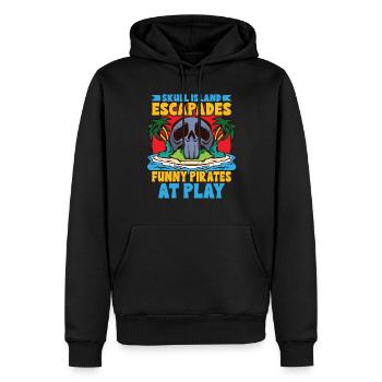 Drôle d’horreur Pirate Bateau Pirate Capitaine Pirate - Sweat à capuche Premium bio Homme - noir - Devant - Nico (187cm)